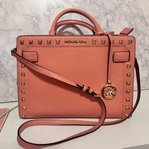 Pre Loved Michael Kors Rayne Medium Studded Leather Satchel